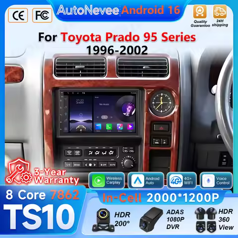 Car Radio Carplay For Toyota Prado 95 Series 1996 - 2002 Multimedia Player Android Auto Carplay Wifi