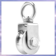 (JMTI) U Type Swivel Pulley 304 Stainless Steel Duplex Bearing Silent Detachable 360 Degree Rotation