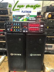 Crown BF-663 Karaoke Baffle Speaker with Homevision Amplifier / Platinum DM-8000 Wired Microphone [tested before ship out]