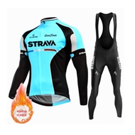2022 Pro Team Winter Thermal Fleece Cycling Clothes Men Long Sleeve Jersey Suit Outdoor Riding Bike 