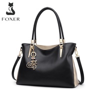 FOXER Women Handbag Leather Purse Lady Tote Shoulder Bag Top Handle Bag