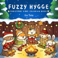 Fuzzy hygge Christmas coloring book, cute aesthetic coloring book, Cozy Winter Scenes Design, Anti-S
