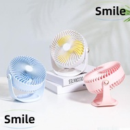 SMILE Desk Fan, USB Rechargeable Low Noise Personal Cooler, Portable 7 Inch Electric 360 degree rotation Rechargeable Table Fan Desktop
