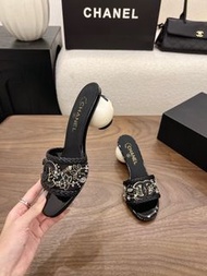 CHANEL 香奈兒 珍珠 女士高跟涼拖鞋