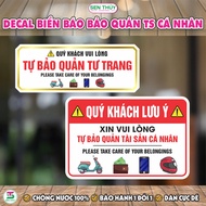 Waterproof Personal Asset Self-Preservation Board Decal - Decal Sticker/Plastic Laminating Reminder 