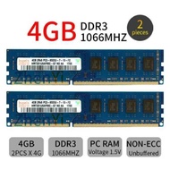 Hynix 8GB (2PCS 4GB) PC3-8500U DDR3 1066MHZ Intel Desktop RAM PC MEMORY