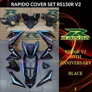 RAPIDO COVER SET RS150R/RS150 V2 V3 20TH ANNIVERSARY (4) BLACK (STICKER TANAM/AIRBRUSH) COVERSET