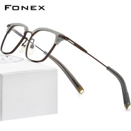 FONEX แว่นตากรอบแว่นตาไททาเนียมผู้ชายวินเทจขนาดใหญ่แว่นตาสี่เหลี่ยมผู้หญิงแว่นตา DLX410