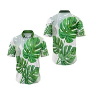 KEMEJA [Riashop] Men's Monstera Shirt | Monstera Shirt | Monstera Print Shirt | Monstera Leaf Shirt