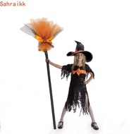 AXIOM Halloween Witch Broom, Simulation Silk Witch Broomstick, Kid Witch Broom Purple/Orange Dismoun