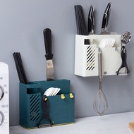 Nail-Free Sticker Wall Tableware Cutlery Storage Box Drain Hole+Water Tray No Water Accumulation 3 H
