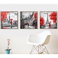 Set of 3 VTC Modern wall mosaics of European street art in black and red tones VIP 57