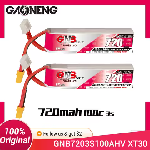 GAONENG GNB 3S 720mAh HV 11.4V Lipo Battery 100C/200C For Beta75X, Alpha A75, HGL Petrel 120X Cine W
