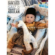 FREE SAMPIN+FREE STOKIN(NB-8m@7.5kg) BAJU MELAYU BABY DANISH + SAMPIN BLACK GOLD