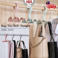 HDS Rotatable Bag Hanger 👜 Tie Hook Belt Holder Closets Wardrobe Organizer Penyangkut Beg Almari 衣柜包包收纳架