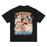 Printed Short-Sleeved T-Shirt Basketball Jersey Star Washed Curry Curry Distressed American Style 23