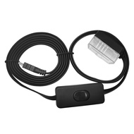 สาย OBD II Cable to Mini USB สำหรับ Smart Gauge แบบมีสวิทช์เปิดปิด HUD สาย OBD2