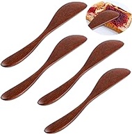 Ymapinc Wooden Butter Knife Spreader, 4pcs Jelly Sandwich Condiment Cheese Spreader Knives,Thickened Solid Wood &amp; Comfortable Feel.Wooden Butter Knife Spatulas for Jars Blenders Stirring Mixing