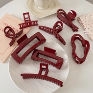 LASSY French Red Tone Hair Clip Claw Hairbag for Women [CODE J603 ][T1-KHO2]