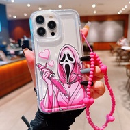 สายคล้องคอ 1 ชิ้น ตกแต่งตุ๊กตาsmall, กะโหลก, หัวใจสีชมพู กรณีโทรศัพท์กันกระแทกและกันสะเทือน เข้ากันไ