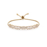 Eman Crystal Baguette Bracelet - Baguette Crystal Gold Bracelet