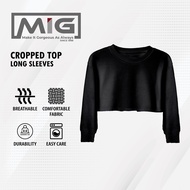 MIG Semi Cotton 200Gsm Women Long Sleeve Crop Top Basic T shirt