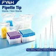 FY4H Pipette Tips Sterile Non Sterile Pipette Nozzle 10uL 200uL 350uL 1000uL 1250uL 5mL 10mL Univers