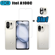 Itel A100C Tempered Glass 3 in 1 Screen Protector for Itel A50C A70 A50 P65 Power 70 A90 A80 Tempere
