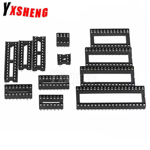 10PCS IC Sockets 2.54mm Connector 8 14 16 18 20 24 28 40 Pin DIP Socket Chips Base DIP6 DIP8 DIP14 D