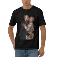 Customized Funny Graphics Mens Tshirts Rapper Kanye West Kissing Retro Cotton T-Shirt
