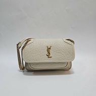 YSL米白粒面羊皮NikiMini金釦肩斜背包828736AACYT9207