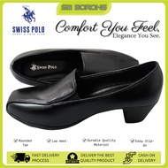 (SMB) Swiss Polo SP-5319 | Kasut Formal Wanita/Women's Formal Shoes Slip-On Tumit Rendah, Material b