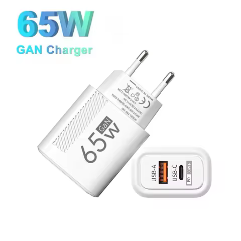 PD 65W GaN Charger USB C Fast Chargering Adapter For Samsung S23 S22 iPhone 15 14 Xiaomi Huawei LG Q