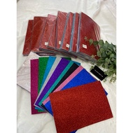 Foam glitter  Size A4 ketebalan 2mm sekali pelekat/gam.