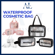 🔷ATAS🔷Waterproof TPU Cosmetic Bag Makeup Zipper Transparent Storage Bath Bag Portable Washbag