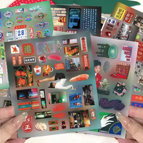 6sheets y2k Dreamcore Retro Hong Kong Weirdcore Style Collages Journals Diary Scrapbook Stickers