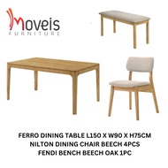 MILTON DINING SET/ MEJA MAKAN 6 TO 8 SEATER/ DINING TABLE 6 SEATER/ MUJI DINING SET