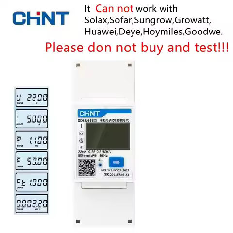 DDSU666 1.5(6)A 80A CHINT Meter Rs485 Modbus Communication DTSU666 Single-Phase Metering Power Suppl