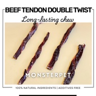 Monsterpet Air Dried Beef Tendon Double Twist - Handmade dehydrated pet treats dog treats pet food