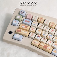 Cooking Kitty Keycaps SOA Profile Japanese Cuisine Cat PBT Dye Sub Mechanical Keyboard Keycap Alice