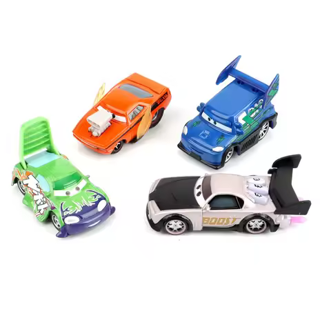 Children Car Toys Disney Pixar Cars Lightning McQueen Boost Wingo DJ Snot Rod 1:55 Diecast Metal All