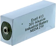 Exell Battery 413A Alkaline 30V Battery NEDA 210, 20F20, BLR123 ER413, White/Silver