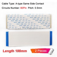 2Pcs 50P 60P 68P 80P 96P สายแบน Pitch 0.5มม.ความยาว100มม.10ซม.FFC FPC สาย50Pin 60Pin 68Pin 80Pin 96P