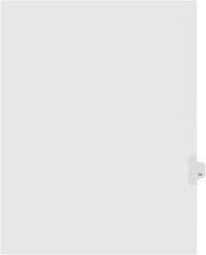 Kleer-Fax Letter Size Individually Numbered 1/25th Cut Side Tab Index Dividers, 25 Sheets per Pack, 
