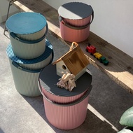 絕版出清【八幡化成】波紋收納桶(米棕10L) | 整理籃 置物籃 儲物箱