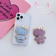 [Mirror In The Bracket] Mobile Phone Bracket Cartoon kT Cat Mirror Desktop Folding Back Sticker Type Can Match Any