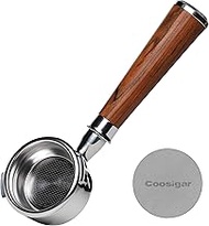 58mm Bottomless Portafilter | Fits for Gaggia machines| Stainless Steel portafilter and Mahogany Han