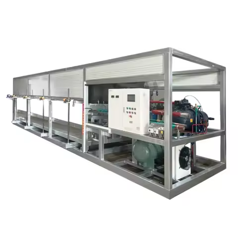 High-Capacity 10T/D Ice Brick Machine Large Scale 10-50kg Block Weight Customizable High-Capacity Pr