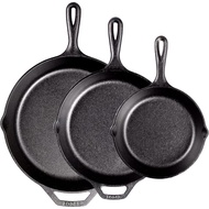 Lodge Pre-Seasoned Cast Iron Skillet Set - Set Includes 8 Inch Skillet, 10.25 Inch Skillet, and 12 i