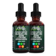 Clean Nutra Thyroid Drops Selenium Zinc Iodine L-Tyrosine Ashwagandha for Metabolism  Hormone Suppor